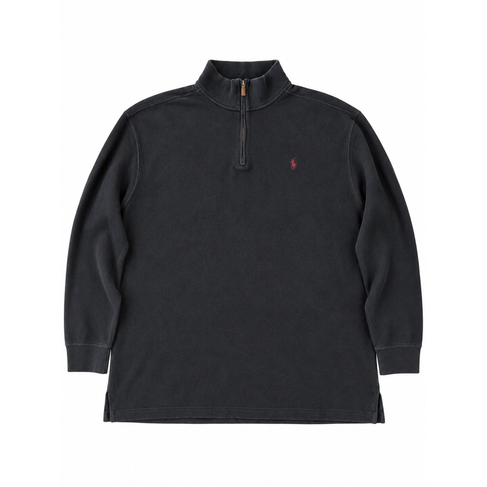 Vintage Y2K Polo Ralph Lauren 3XLT Tall Black Quarter-Zip Pullover